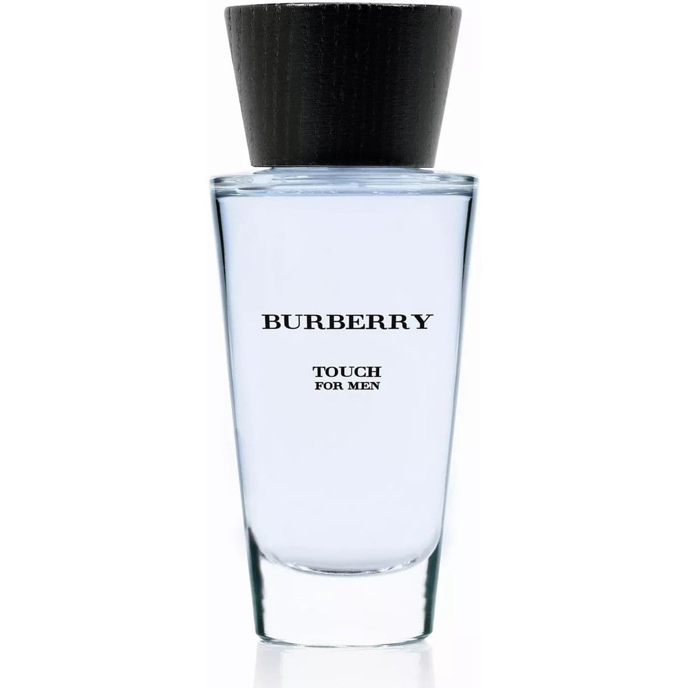 Burberry Touch Eau de Toilette for men 100ml bottle with signature dark wooden cap front view