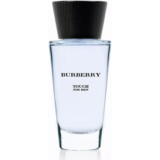 Burberry Touch Eau de Toilette for men 100ml bottle with signature dark wooden cap front view