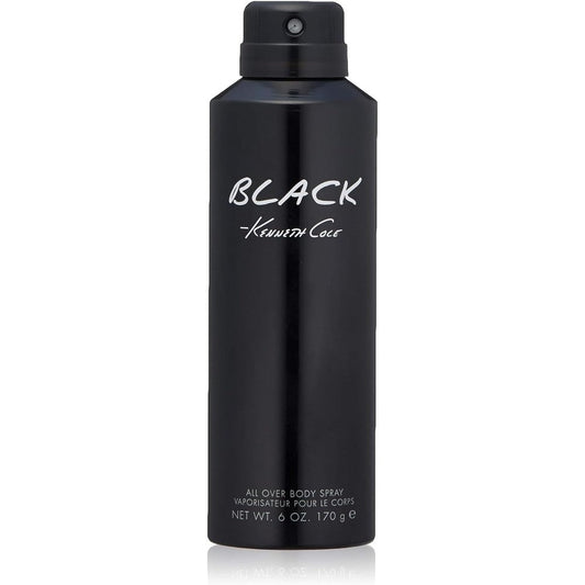 Kenneth Cole Black All Over Body Spray for Men front view premium aromatic fragrance canister