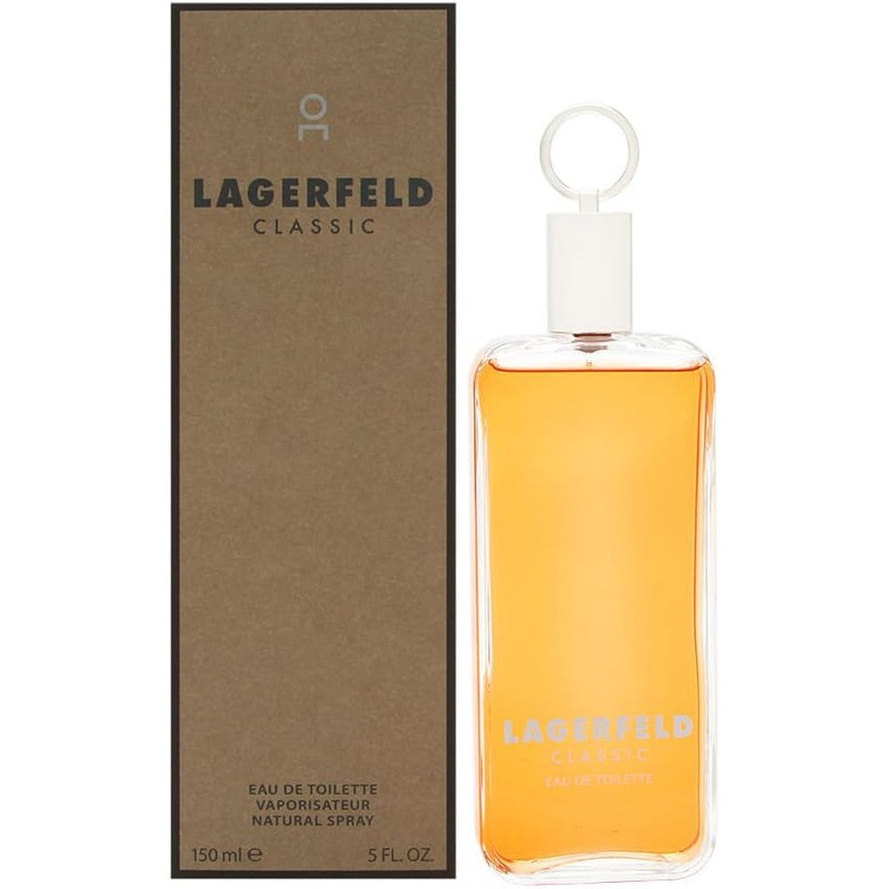 Karl Lagerfeld Classic for Men Eau de Toilette Spray 5 Ounce front view premium authentic luxury perfume bottle