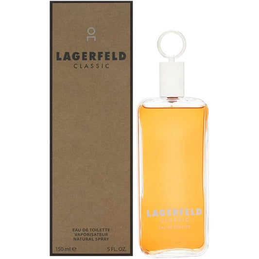 Karl Lagerfeld Classic for Men Eau de Toilette Spray 5 Ounce front view premium authentic luxury perfume bottle