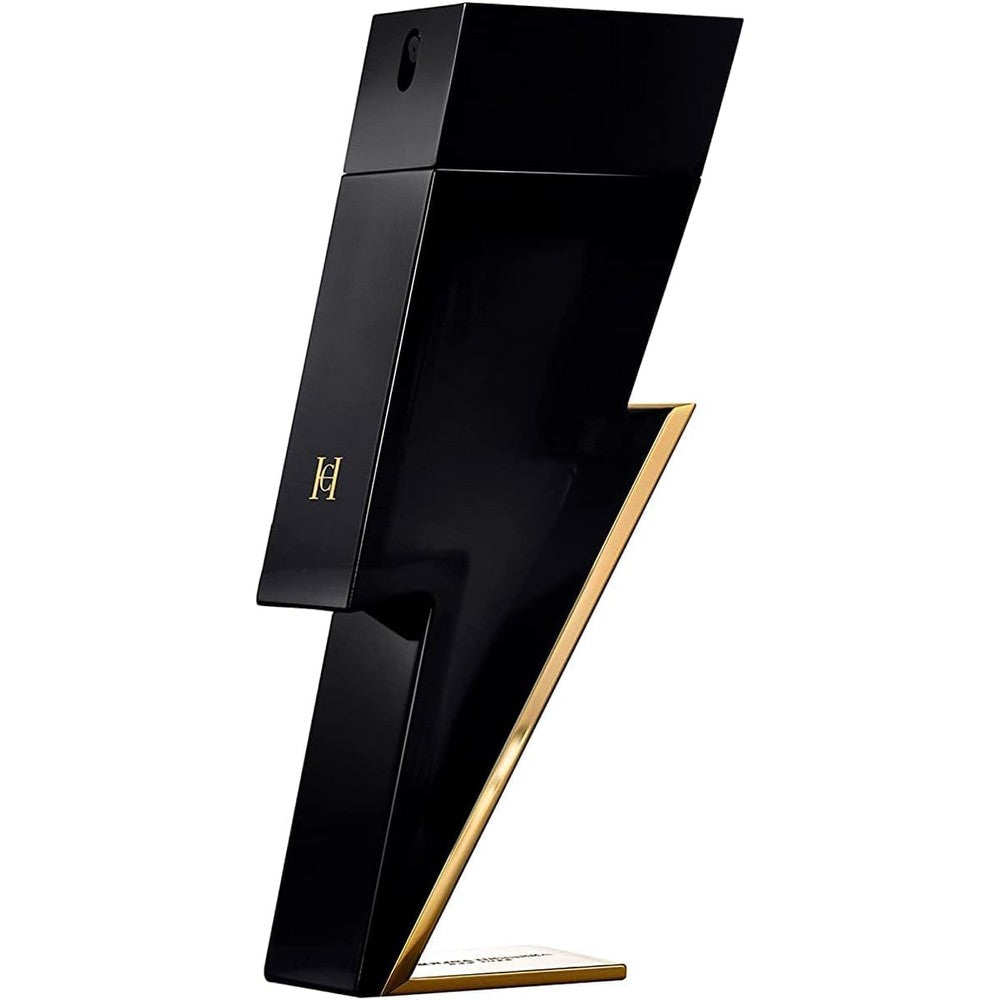 Carolina Herrera Bad Boy Eau De Toilette 100ml front view showing black lightning bolt bottle shape