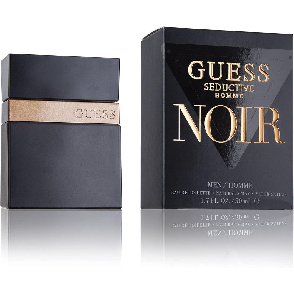 GUESS Seductive Noir for Men Eau de Toilette front view of the elegant black bottle.