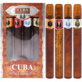Cuba Classic Variety Eau De Toilette Cologne Gift Set front view displaying four cigar shaped bottles in a premium display case.