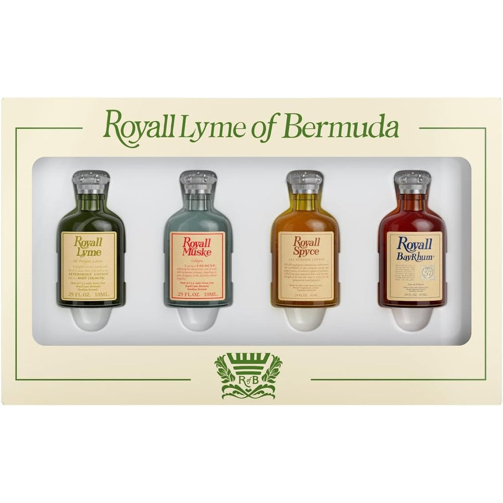 Royall Lyme Heritage Mini Collection 4 piece fragrance gift set front view