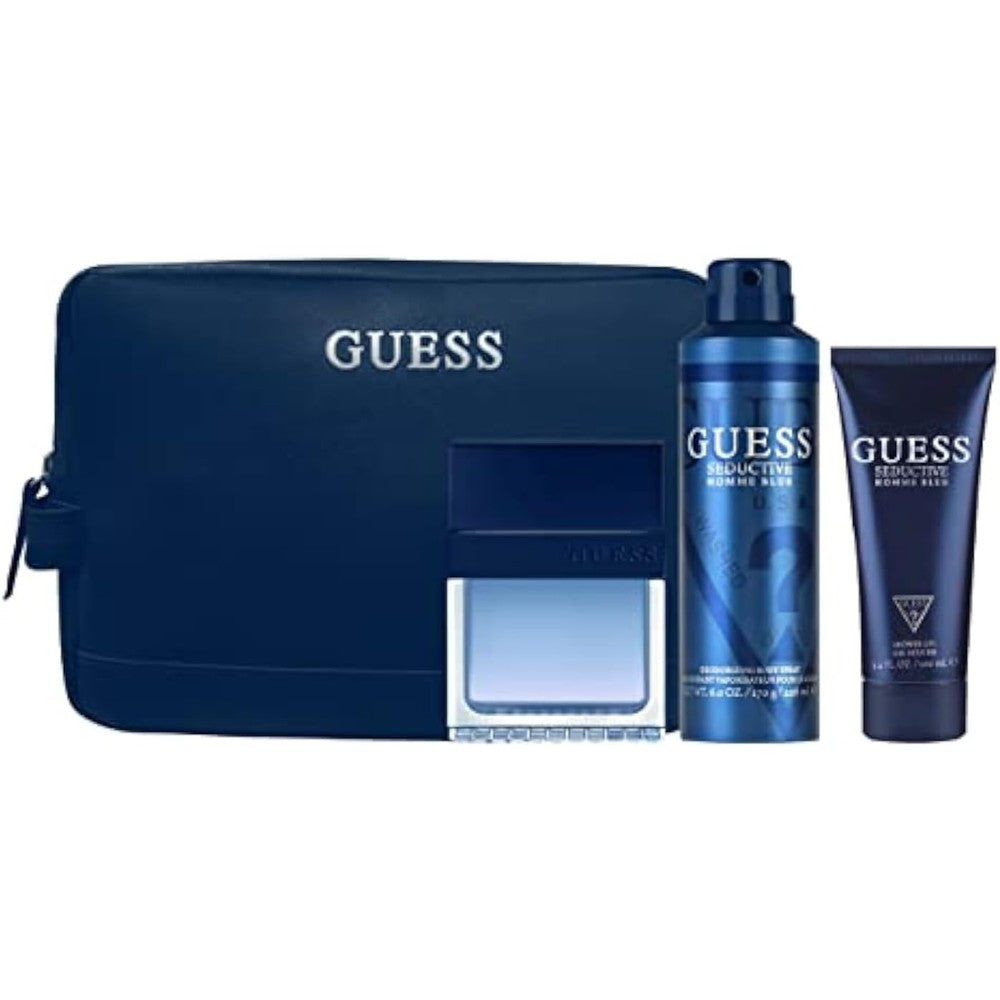 Guess Seductive Homme Blue 4-piece gift set box front view