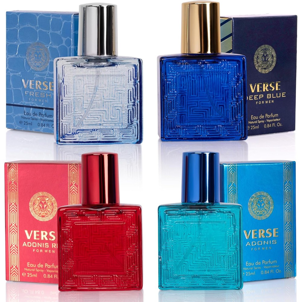 NovoGlow Verse Mini 4-Piece Fragrance Gift Set for men front view