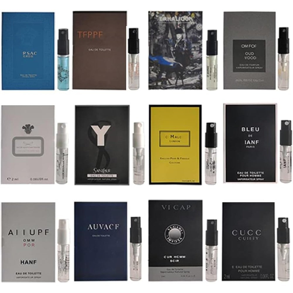 Bpaat men's cologne sampler set with 12 vials front view