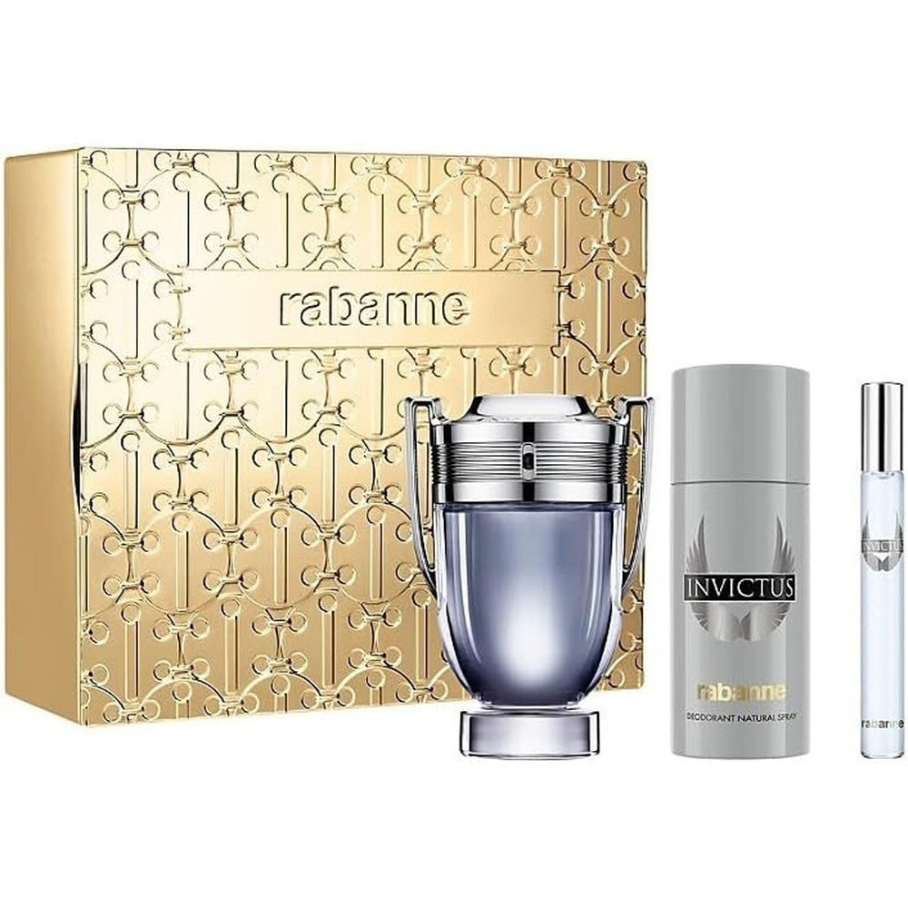 Paco Rabanne Invictus 3-Piece Gift Set front view on a white background