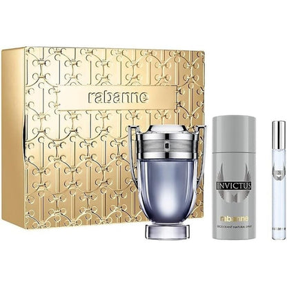 Paco Rabanne Invictus 3-Piece Gift Set front view on a white background