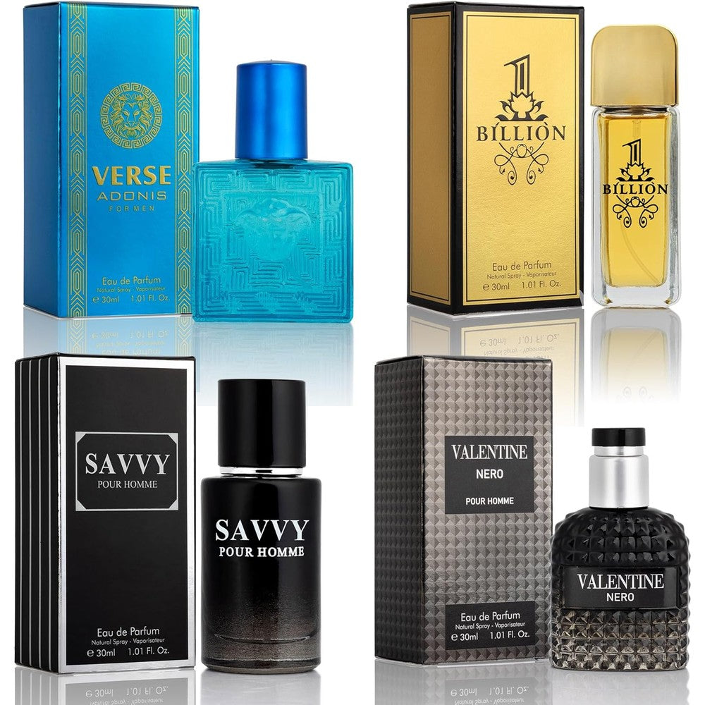 NovoGlow Signature Scent 4-Piece Mini Fragrance Set for Men front view