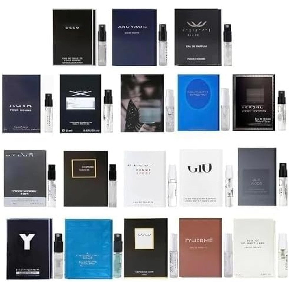 Yerinup Mens Perfume Sampler Set 12 Pieces Front View Designer Fragrance Vials