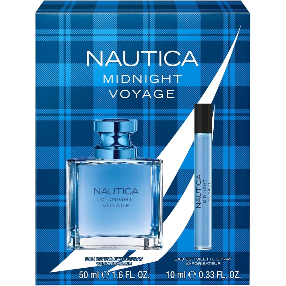 Nautica Midnight Voyage gift set front view with spray bottles