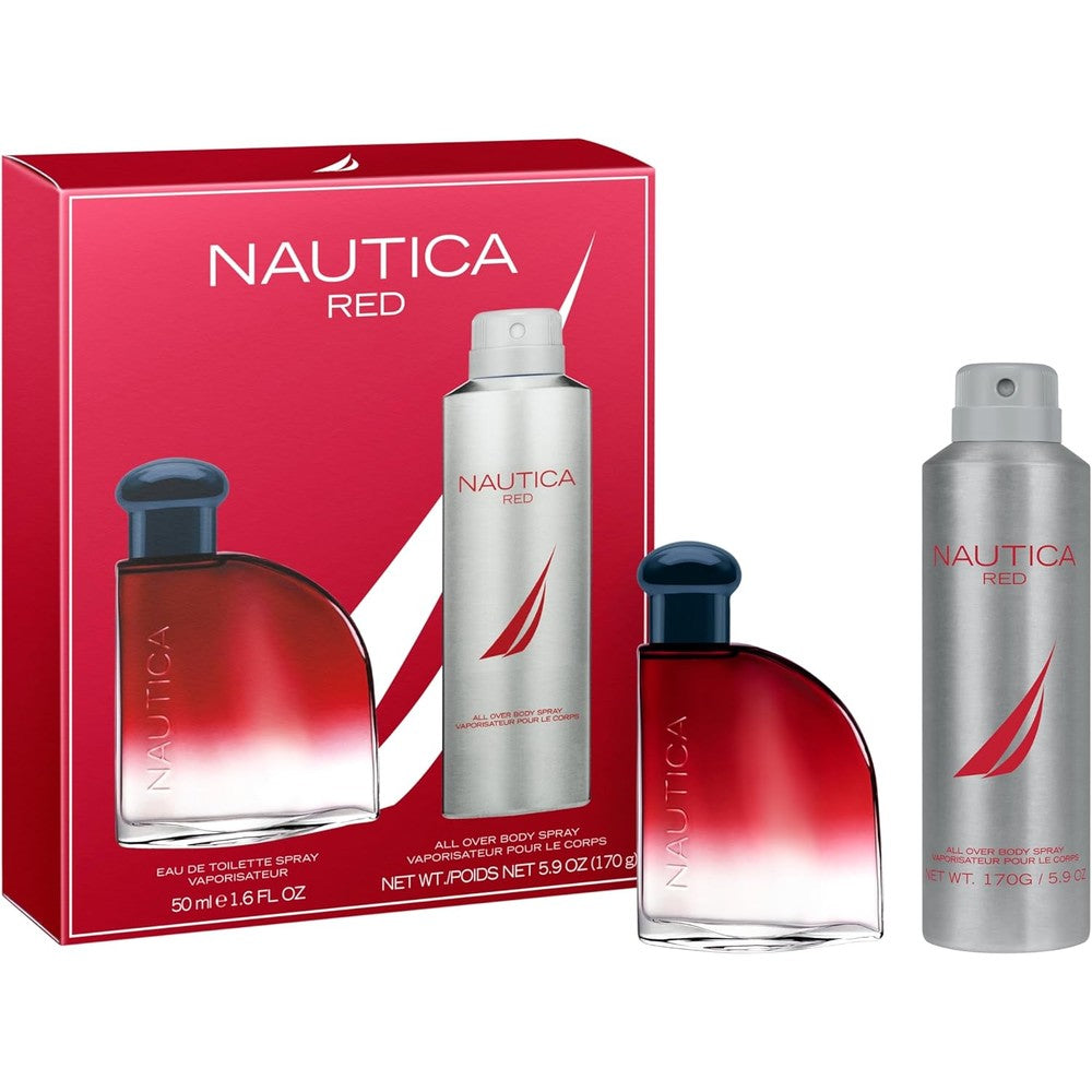 Nautica Color Red men fragrance gift set front view