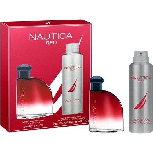 Nautica Color Red men fragrance gift set front view