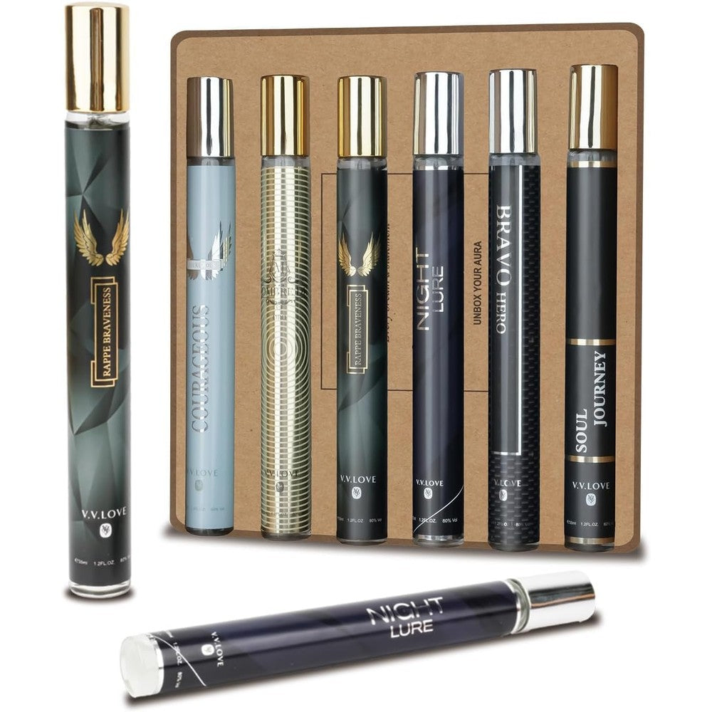 Ofun 6 piece men's cologne gift set front view