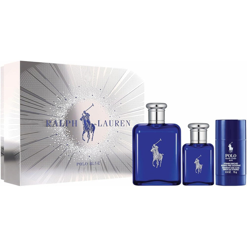 Ralph Lauren Polo Blue Eau de Toilette 3-piece gift set front view