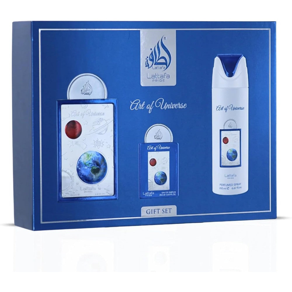 Lattafa Pride Art of Universe 3-piece gift set front view
