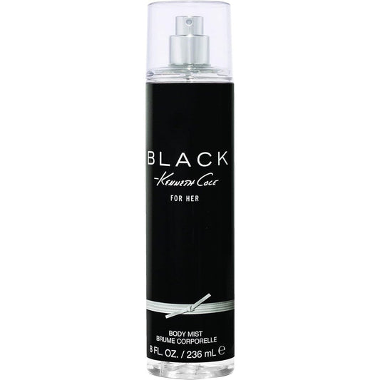Kenneth Cole Black For Her body mist spray bottle front view