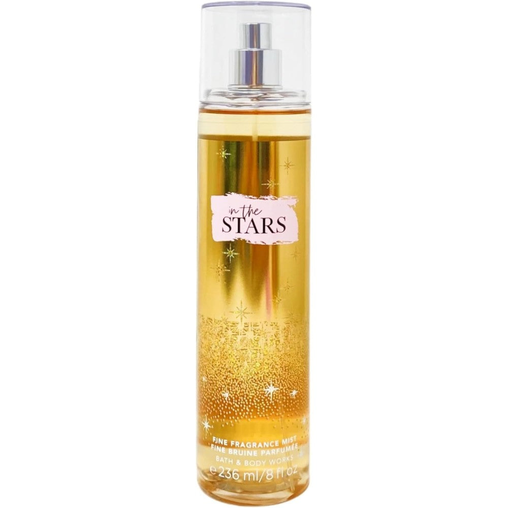 Bath and Body Works In The Stars Fine Fragrance Mist front view gold bottle