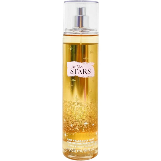 Bath and Body Works In The Stars Fine Fragrance Mist front view gold bottle