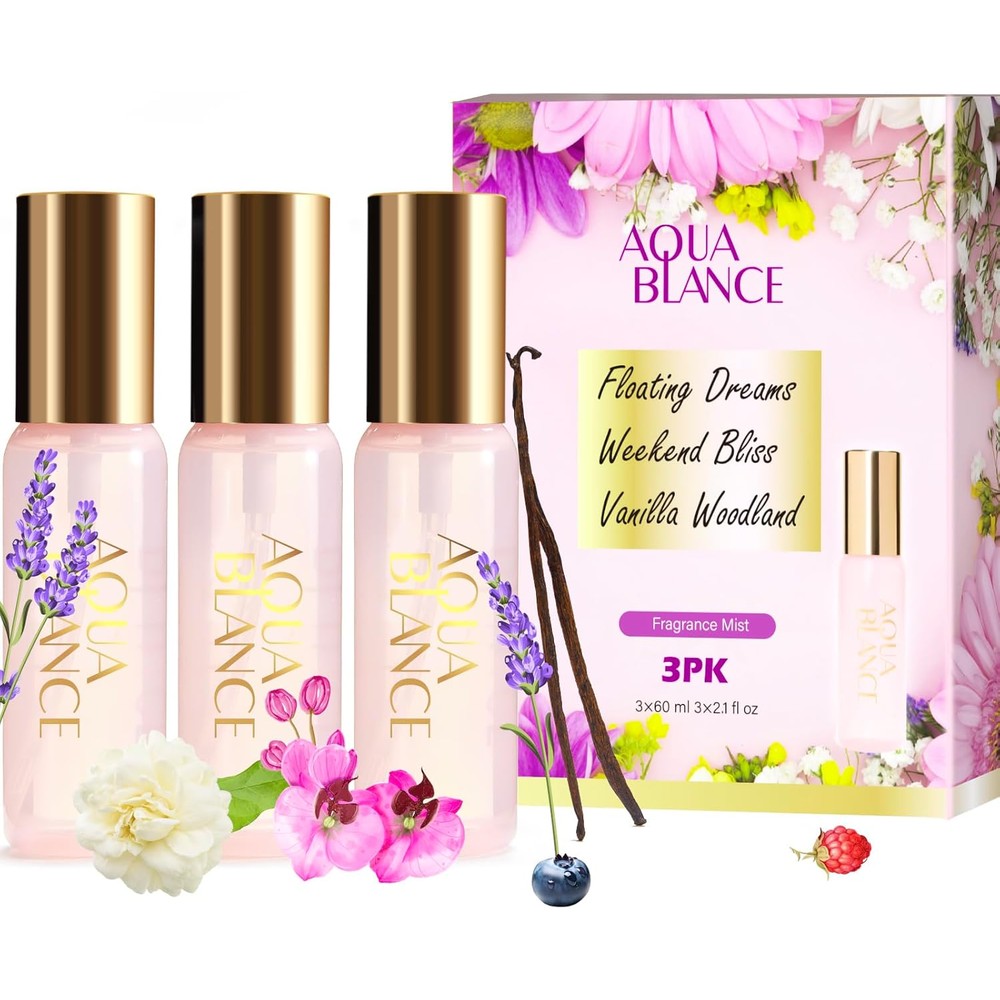 Aqua Blance body spray set for women three pack front view