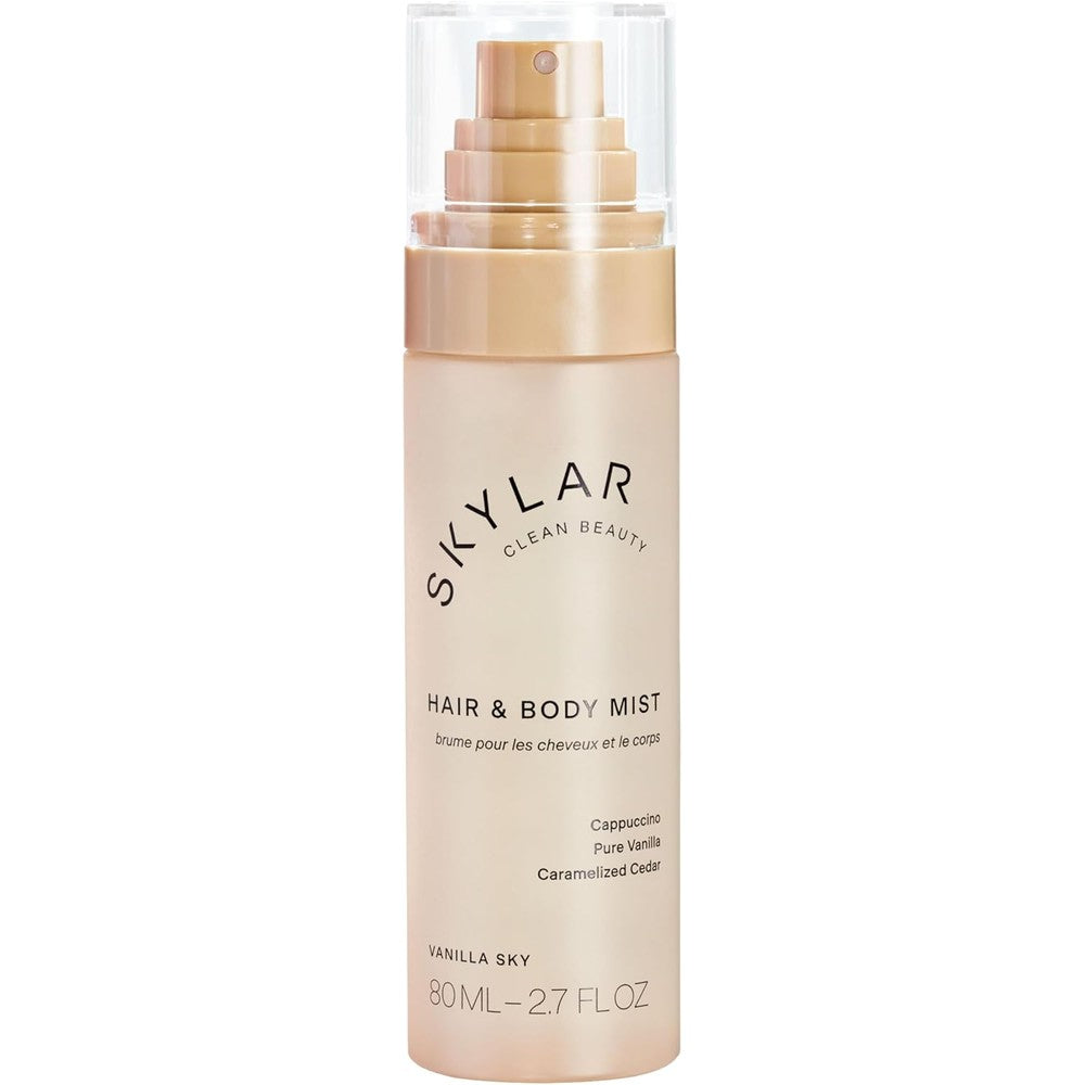 Skylar Vanilla Sky Hair and Body Mist front view bottle