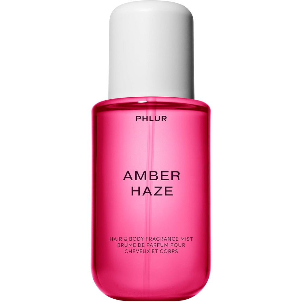 Phlur Amber Haze Hair and Body Fragrance Mist bottle front view