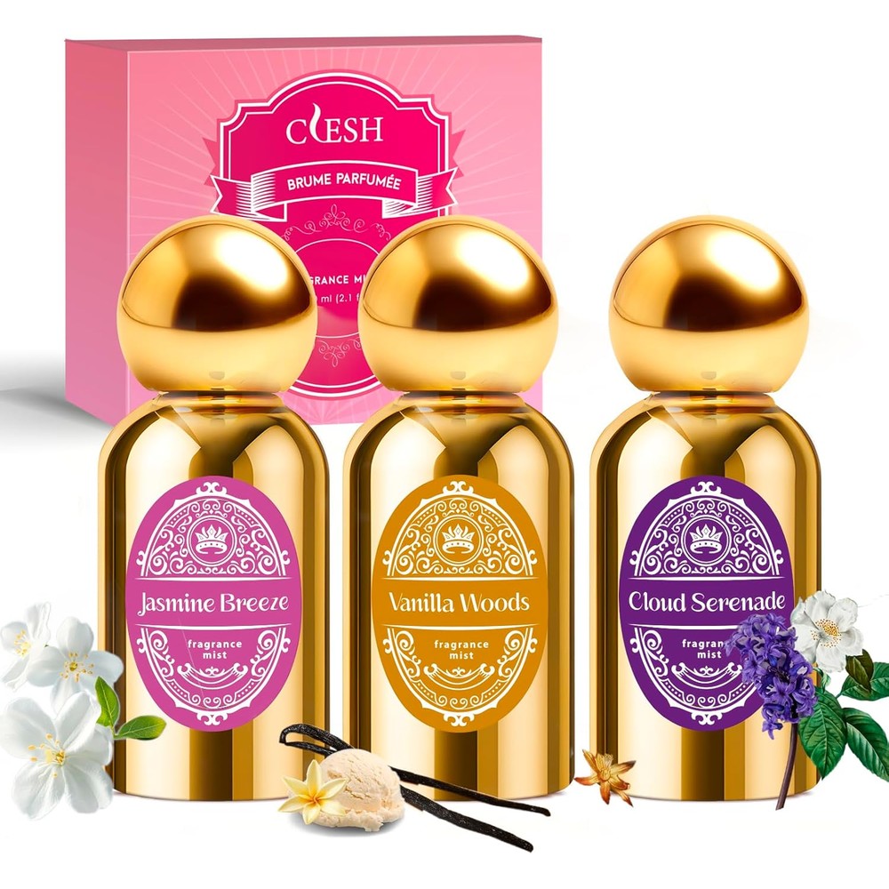 CLESH body spray for women travel size three pack front view