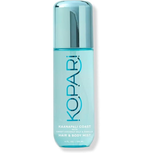 Kopari Hair and Body Mist Kaanapali Coast front view bottle showing product labeling