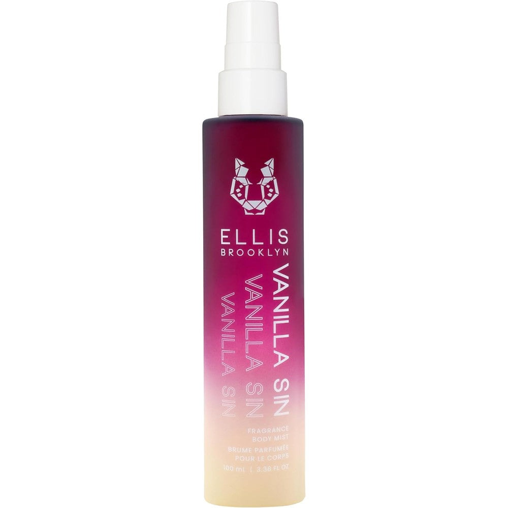 Ellis Brooklyn Vanilla Sin Fragrance Mist front view luxurious gourmand body spray bottle