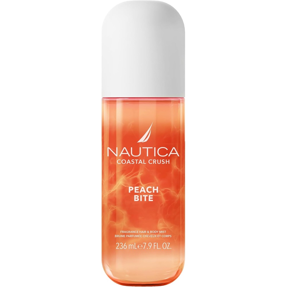 Nautica Coastal Crush Peach Bite Hair and Body Mist front view bottle