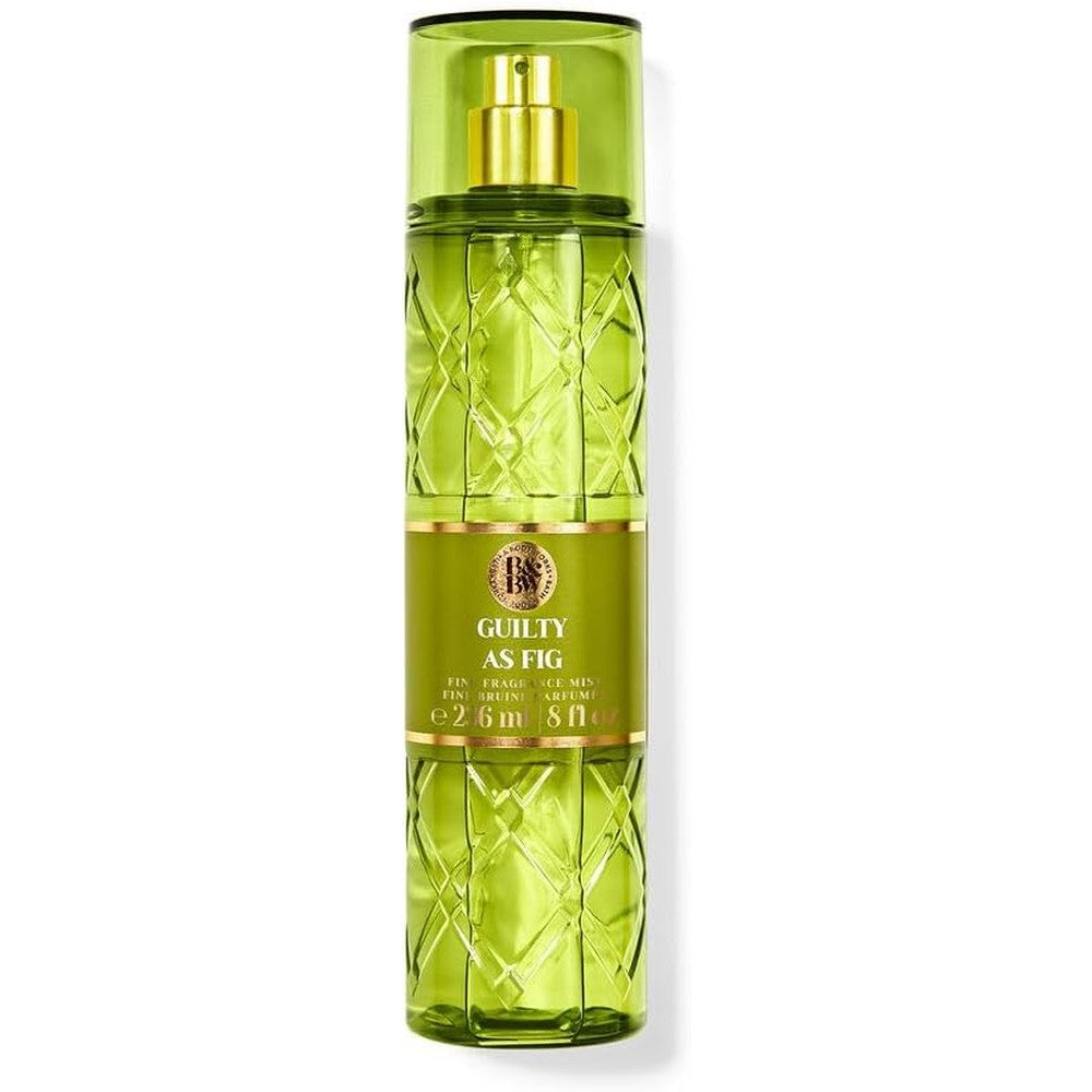 Bath and Body Works Guilty As Fig Fine Fragrance Mist front view green bottle imported perfume spray