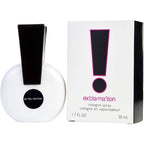 Coty Exclamation Cologne Spray for Women front view of the white bottle with black exclamation mark design