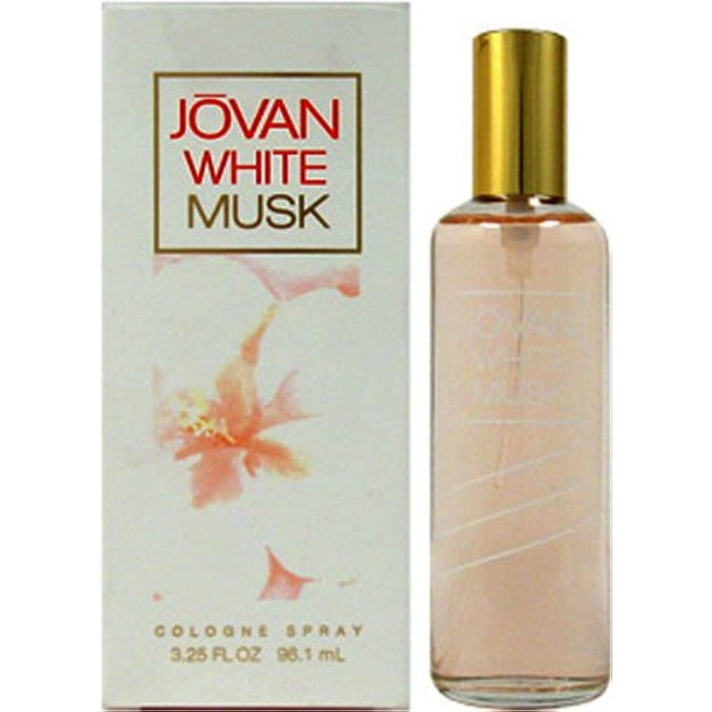Jovan White Musk for Women Cologne Spray 3.25 Ounce bottle front view showing the clean fragrance liquid.