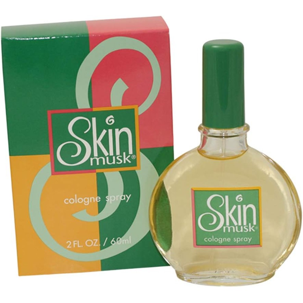 Prince Matchabelli Skin Musk Cologne Spray for Women two fluid ounce front view showing clear smooth glass bottle design