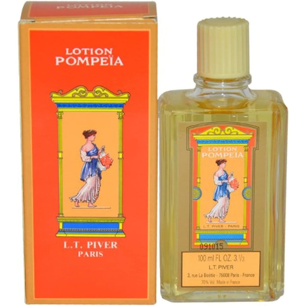 L.T. Piver Paris Pompeia Lotion Eau De Cologne 3.3 Ounce front view bottle and packaging