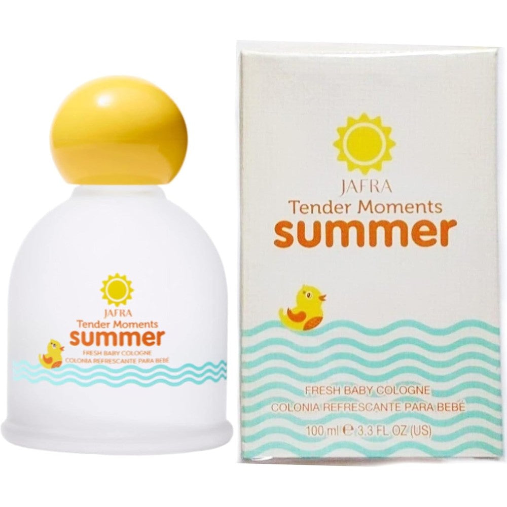 JAFRA Tender Moments Summer Fresh Baby Cologne front view of packaging box and bottle