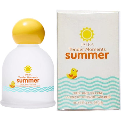 JAFRA Tender Moments Summer Fresh Baby Cologne front view of packaging box and bottle