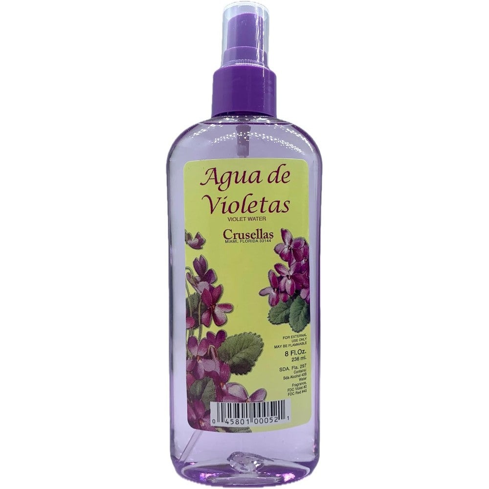 Crusellas Agua de Violetas Violet Water pump spray eight fluid ounces front view