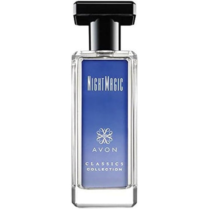Avon Classics Night Magic Evening Musk Cologne Spray 1.7 fluid ounce front view bottle on a clean backdrop.