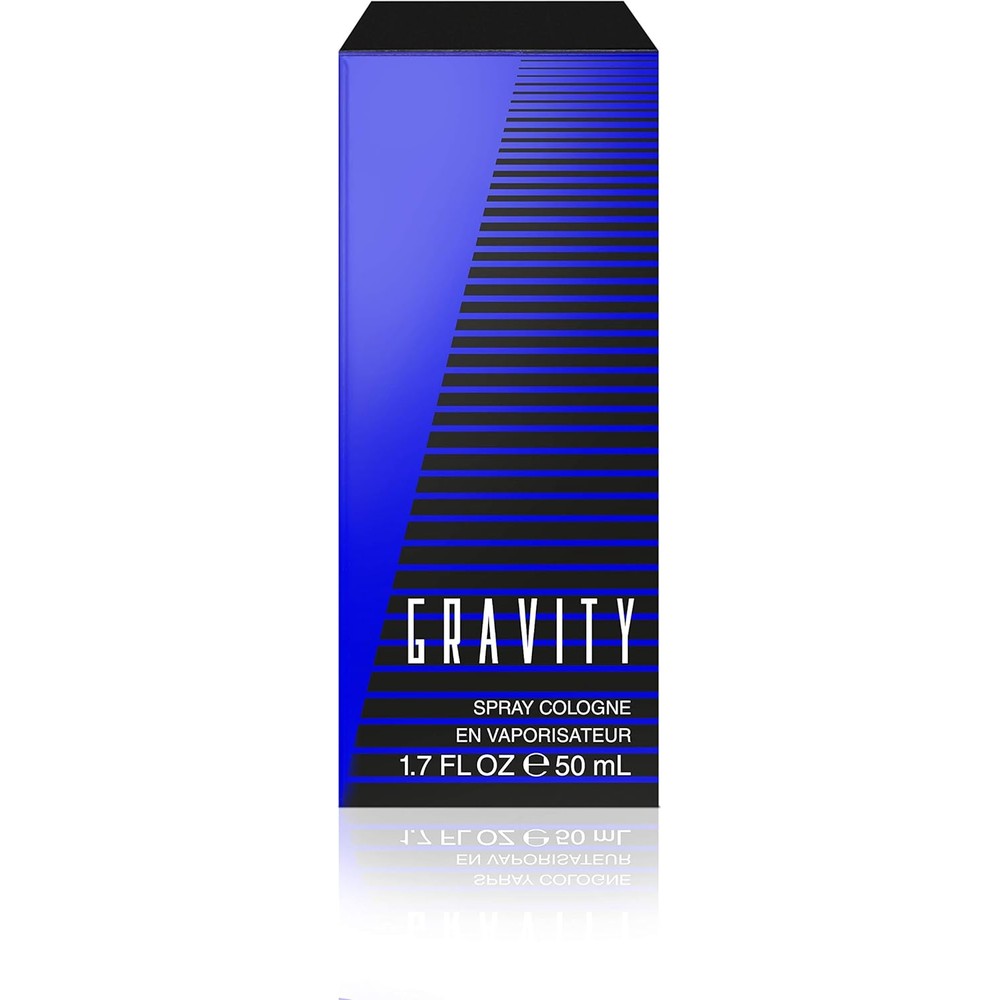 Coty Classics Gravity Eau de Cologne Spray front view showing the blue and black gradient glass bottle