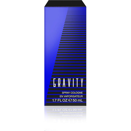 Coty Classics Gravity Eau de Cologne Spray front view showing the blue and black gradient glass bottle