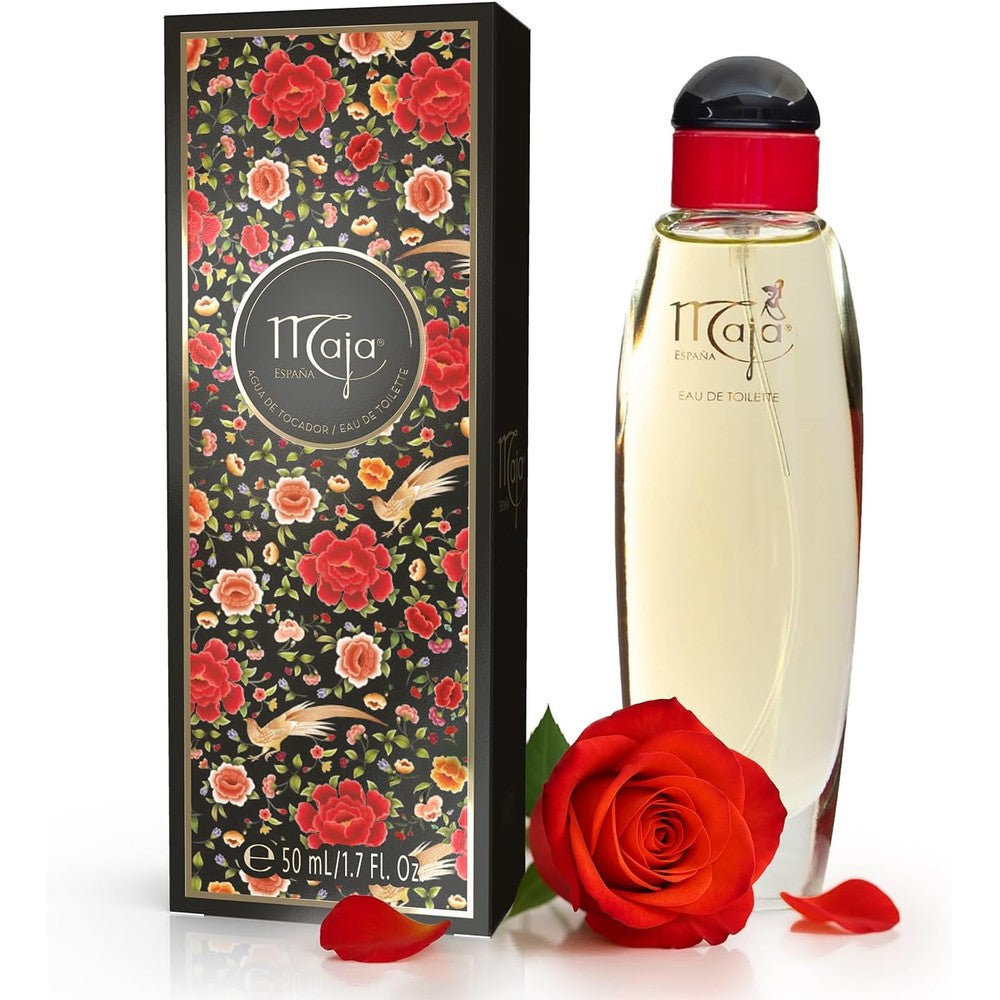 Maja Classic Cologne for women 1.7 Fluid Ounce bottle spray front view with iconic floral packaging box.