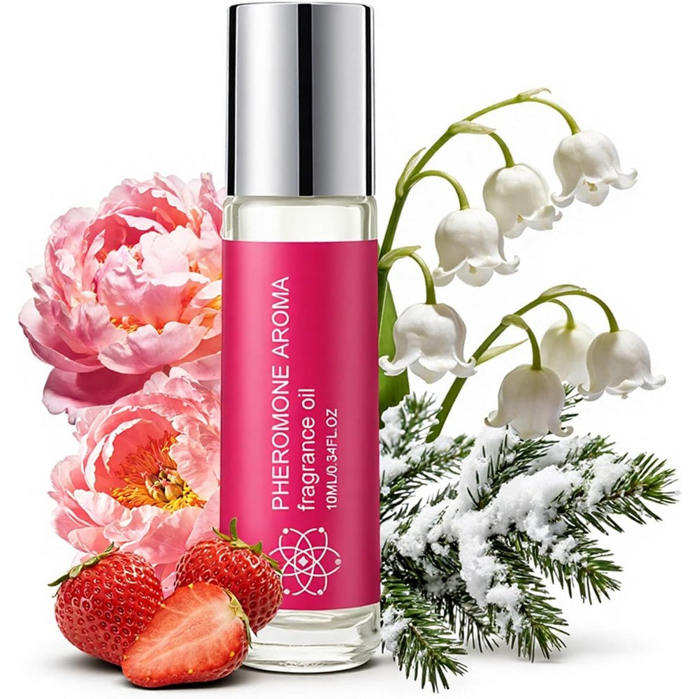 Halonly Pheromone Infused Roll On Perfume Oil for Women front view showcasing the compact travel bottle design.