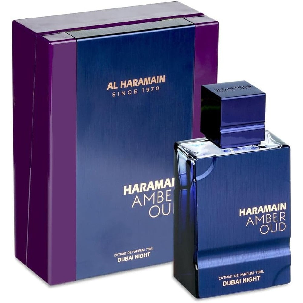 Al Haramain Amber Oud Dubai Night Eau de Parfum front view authentic luxury bottle.