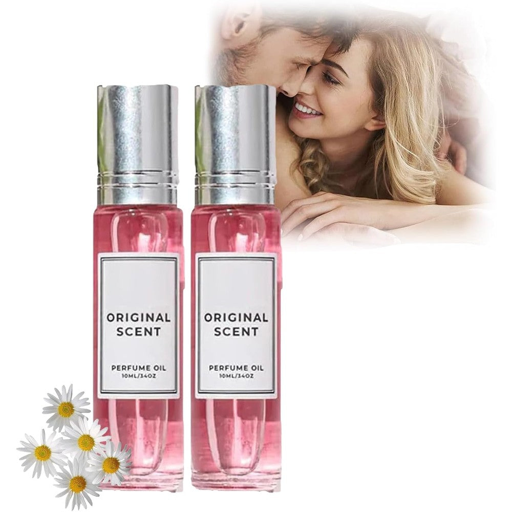 Peehss Crazy In Love Pheromone Roll On Oil front view showcasing the two piece travel bottles.