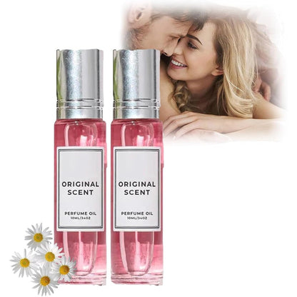 Peehss Crazy In Love Pheromone Roll On Oil front view showcasing the two piece travel bottles.