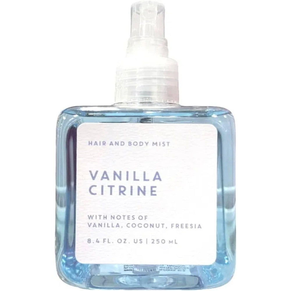 Tru Fragrance Vanilla Citrine Hair and Body Mist front view bottle