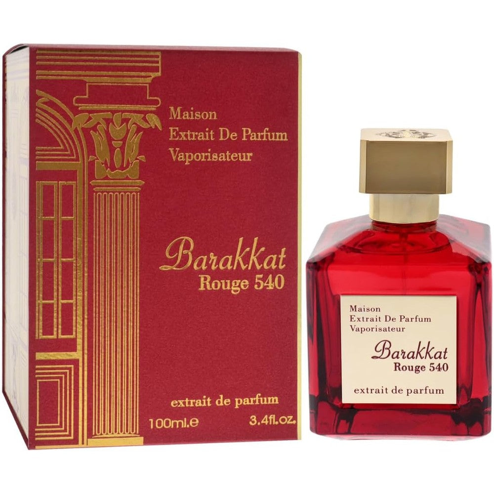 Fragrance World Barakkat Rouge 540 Extrait de Parfum premium red bottle front view
